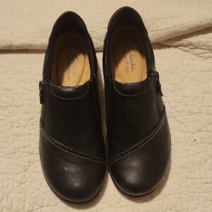Clarks Elegant Black Slip-On Shoes